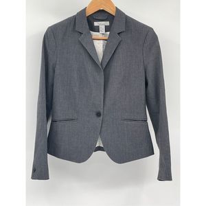 H&M Blazer Suit Jacket Women Size‎ 8 Gray Slim Fit